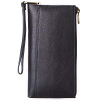 Royal Bagger Long Wallet for Men Genuine Cow Leather Fashion Mens Wallets Handbag Multi Function Zipper Clutch Bag Card Holder Phone Purses