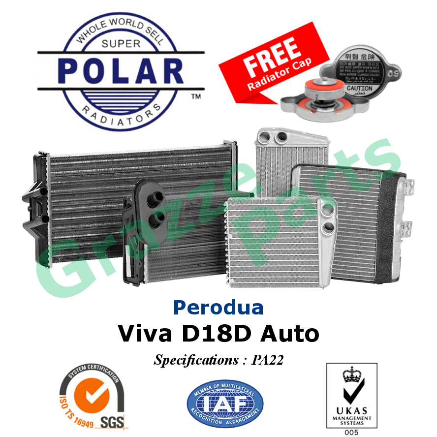 Viva Radiator Tank Super Polar Radiator Tank Tangki Air PA22 for Perodua Viva 660 850 1.0 ...