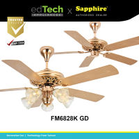 Sapphire FM6828S Ceiling Fan | 52” | DC Motor | 30W | Reversible Motor | Technology From Taiwan | 5 ABS Blades | Light | Kipas Siling | 风扇