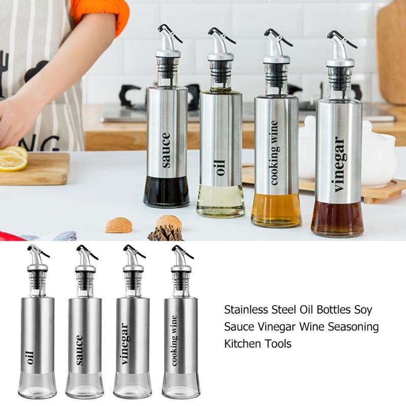 「orange kitchen」 Durable Kitchen Condiment Bottle Supplies Oil Bottle Dispenser Cooking Seasoning Oil Bottle Leak-proof Oil Pot For Kitchen