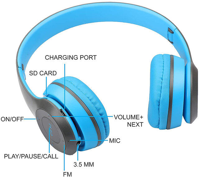 P47 Bluetooth Headphone Foldable Headset With Mic And Volume Control 3.5mm Audio Jack Wireless Bluetooth Headphone