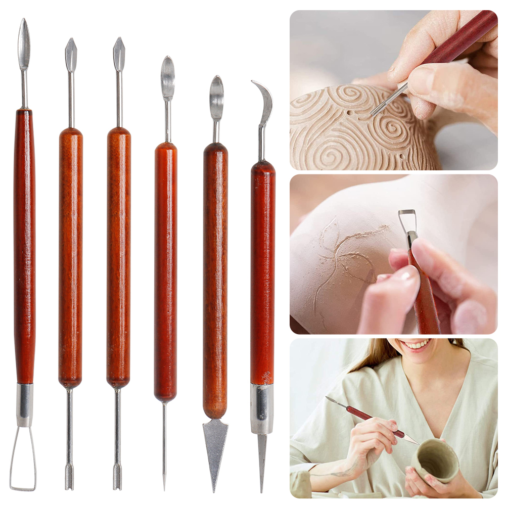 Nori 6pcs/set Pottery Sculpting Tools Clay Ceramic Modeling Tools Plaster Sculpting Tool Kit DIY Clay Crafts Modeling Tools