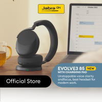 Jabra Evolve3 85 MS Teams Stereo Wireless Headset with (Link 390A) USB-A Adapter – Professional ANC Business Headset