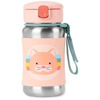 Skip Hop Zoo Stainless Steel Straw Bottle - 350ml
