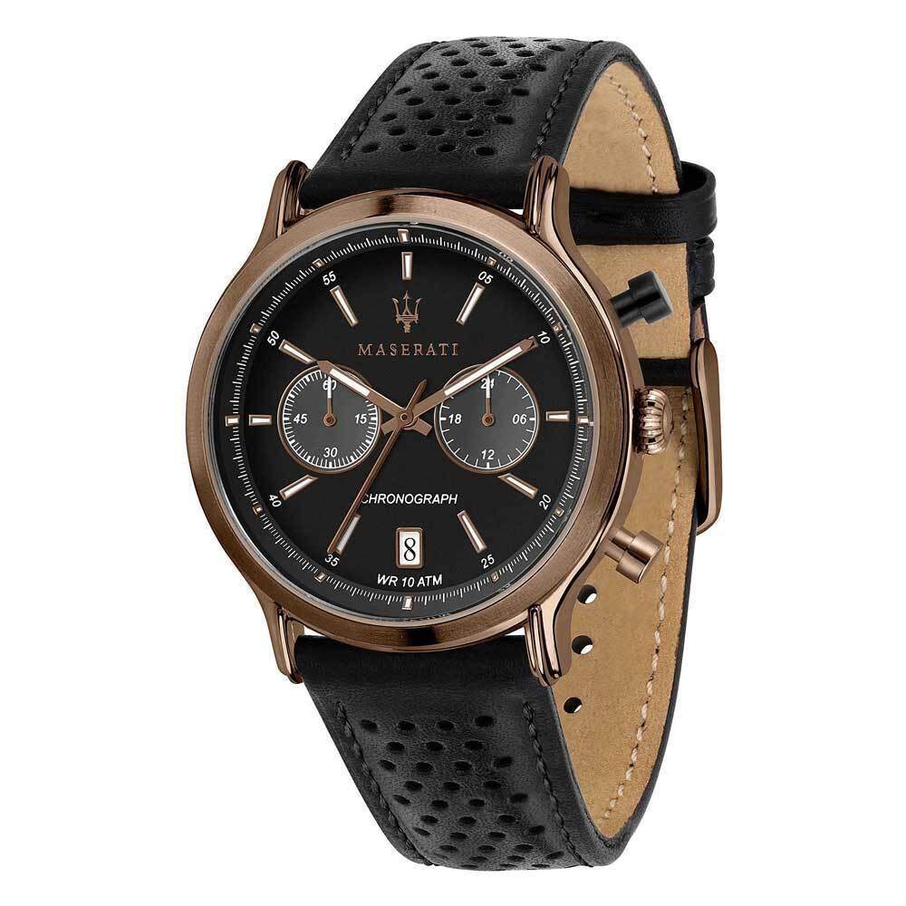 MASERATI LEGEND QUARTZ ROSE GOLD R8871638001 GENTS LEATHER STRAP MEN WATCH