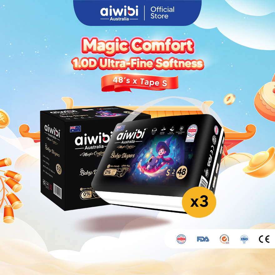 [Bundle of 3] Aiwibi Baby Diapers Magic Comfort (Tape)(Lampin Bayi Aiwibi 3 pek))