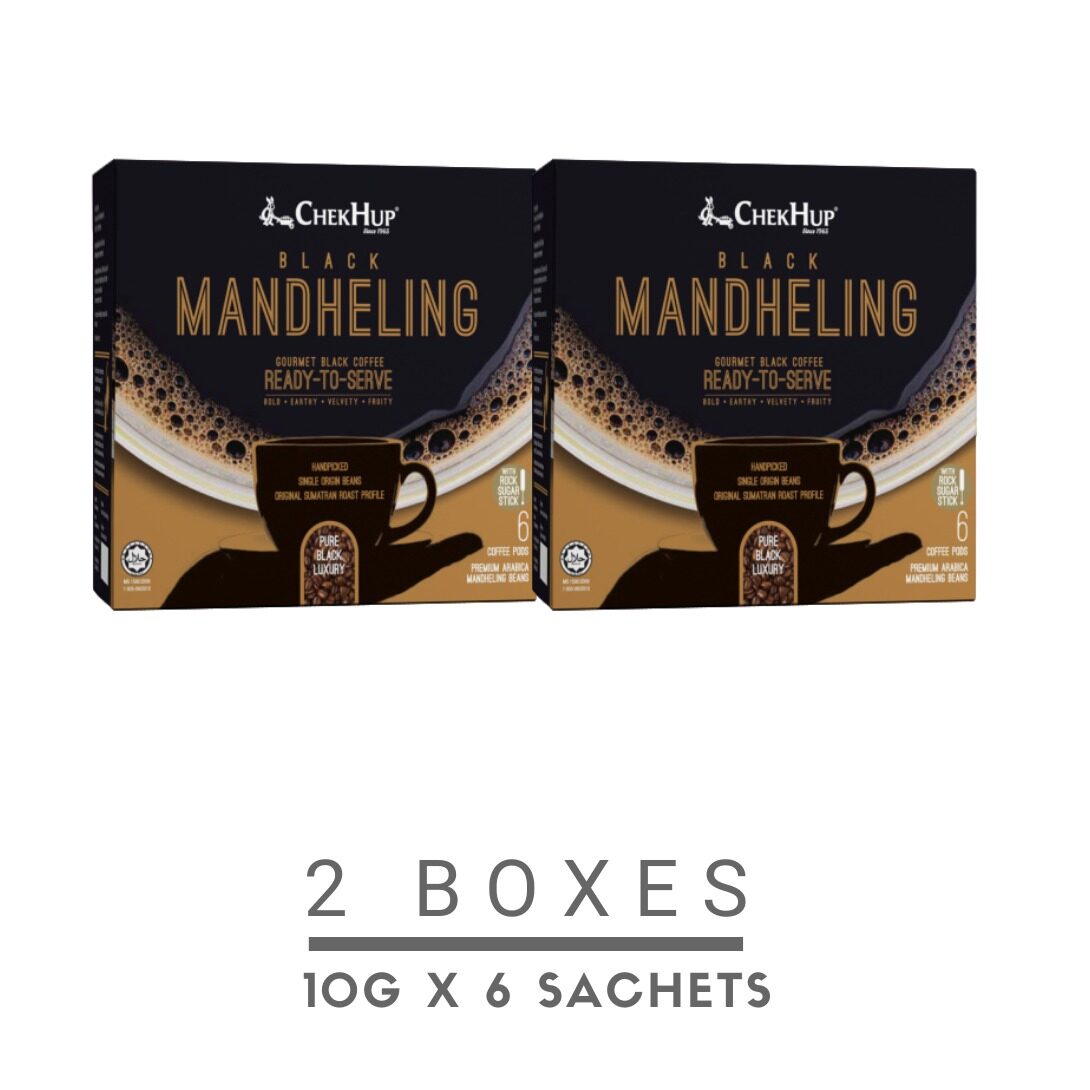 Chek Hup Black Mandheling Gourmet Black Coffee 10g x 6s [Bundle of 2 Boxes]
