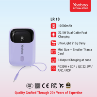 【3C QR Certified】Yoobao Powerbank PD20W Fast Charging 10000mAh Dual Built-in Type-C & Lightning Cables Super Mini Z5/LR10