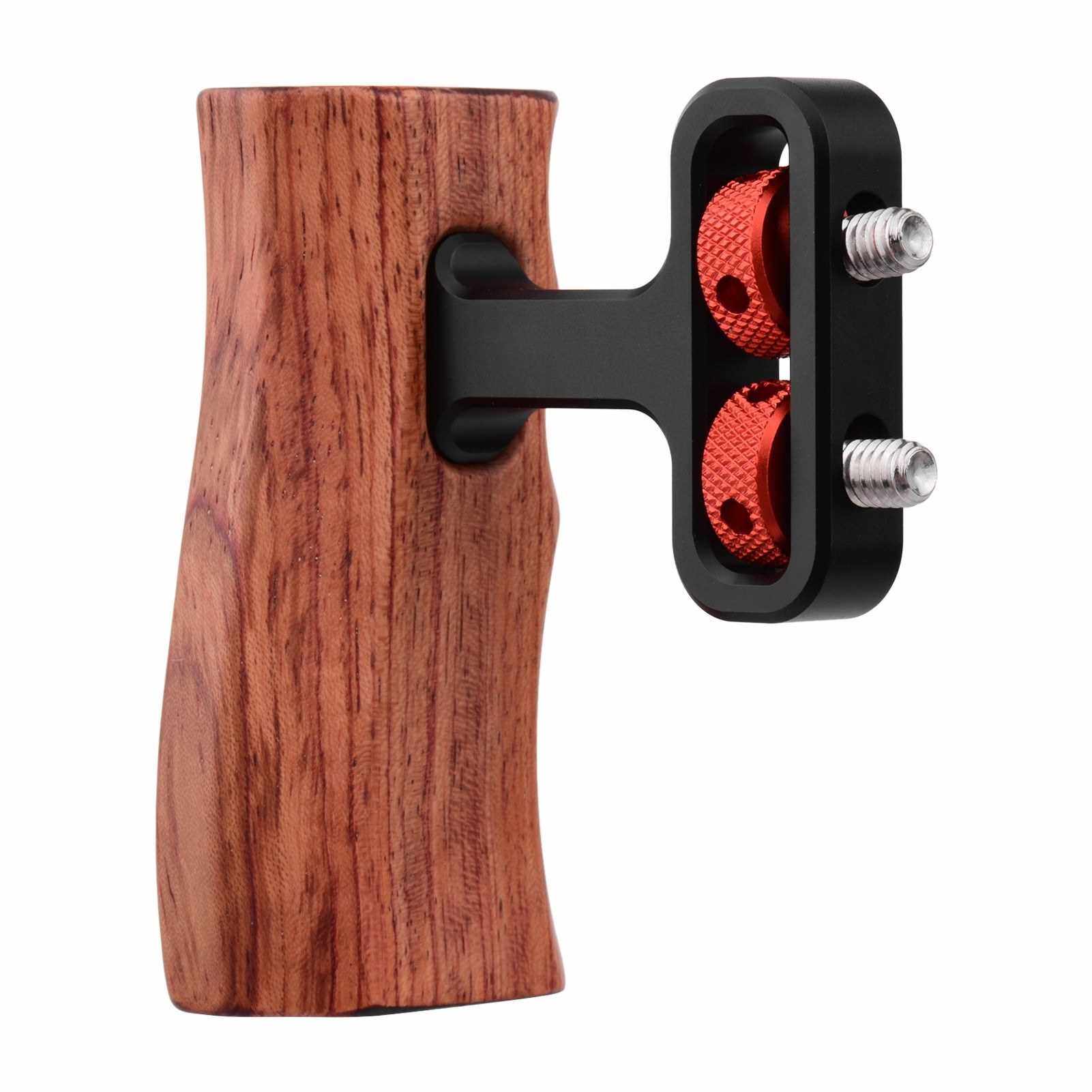 Universal Camera Cage Wooden Handle Side Hand Grip with 1/4 Inch Screw