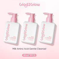 Glad2Glow Milk Amino Acid Gentle Cleanser Face Wash Hydrating Facial Cleanser Smooth Skin Oil Control(80ml)