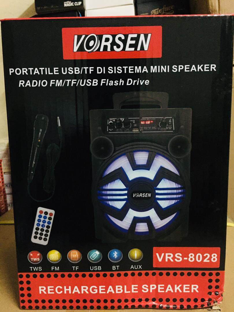 [KL Ready Stock] Vorsen Bluetooth Speaker VRS-8028 Portable Rechargeable Karaoke FM radio Speaker with microphone