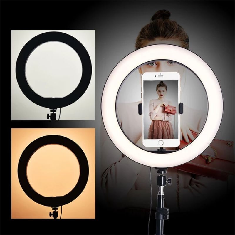 [ReadyStock] [ MEGA SALE ]" Self Timer Ring Light for Selfie and Live Streaming with strong Tripod Phone holder