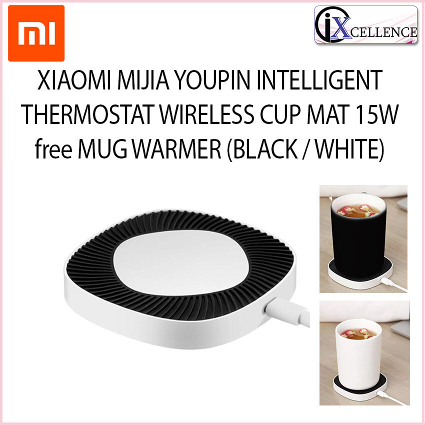 [IX] XIAOMI MIJIA YOUPIN INTELLIGENT THERMOSTAT WIRELESS CUP MAT 15W free MUG WARMER (BLACK / WHITE) HD-HWWXC01