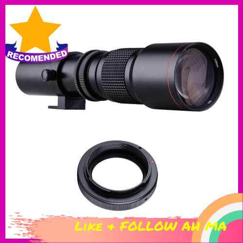 Best Selling 500mm F/8.0-32 Multi Coated Super Telephoto Lens Manual Zoom + T-Mount to EF-Mount Adapter Ring Kit Replacement for Canon EOS Rebel T3 T3i T4i T5 T5i T6 T6i T6s T7 T7i SL1 SL2 6D 7D 60D 70D 77D 80D 5D II/III/IV DSLR Camera (Standard)
