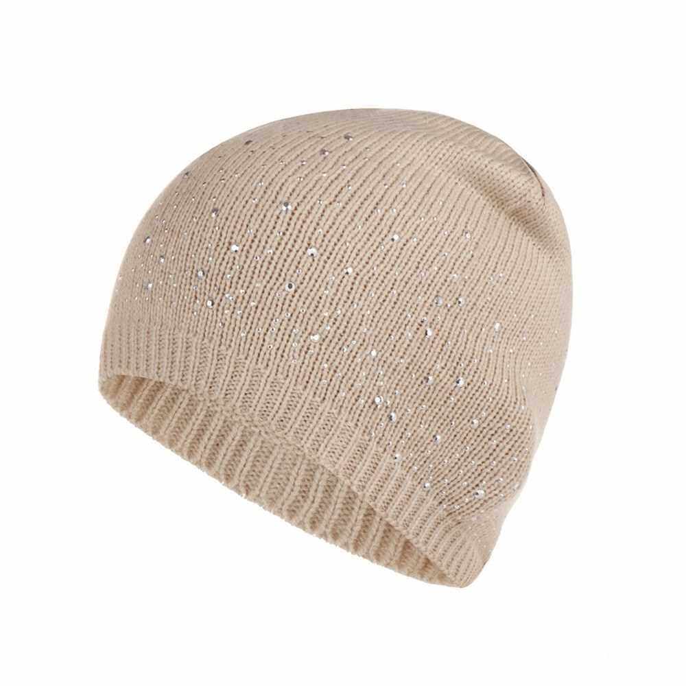 Winter Warm Knitted Crochet Wool Hat (Beige)