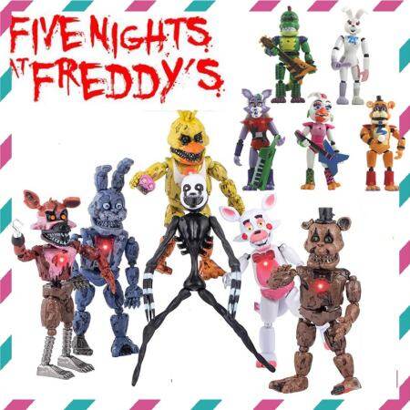 FNAF Nightmare Action Figures: Freddy, Chica, Bonnie, Funtime Foxy