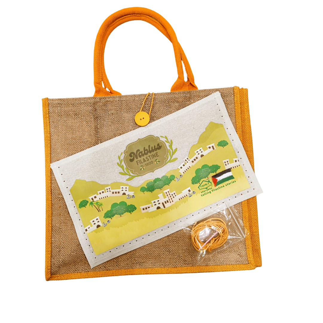 The Family Storybox | Islamic Children Arts: DIY Jute Bag & Embroidery Sewing Project Combo | Hadiah Mainan Pendidikan Buku Kanak-kanak