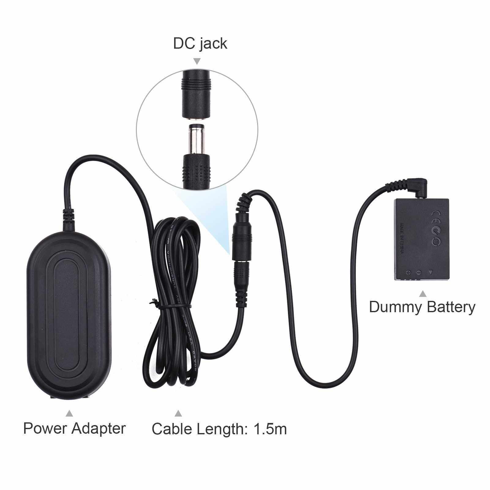 Andoer DR-E12 Dummy Battery AC Power Adapter Camera Power Supply with Power Plug Replacement for Canon EOS M100 M M2 M10 M50 (Black)