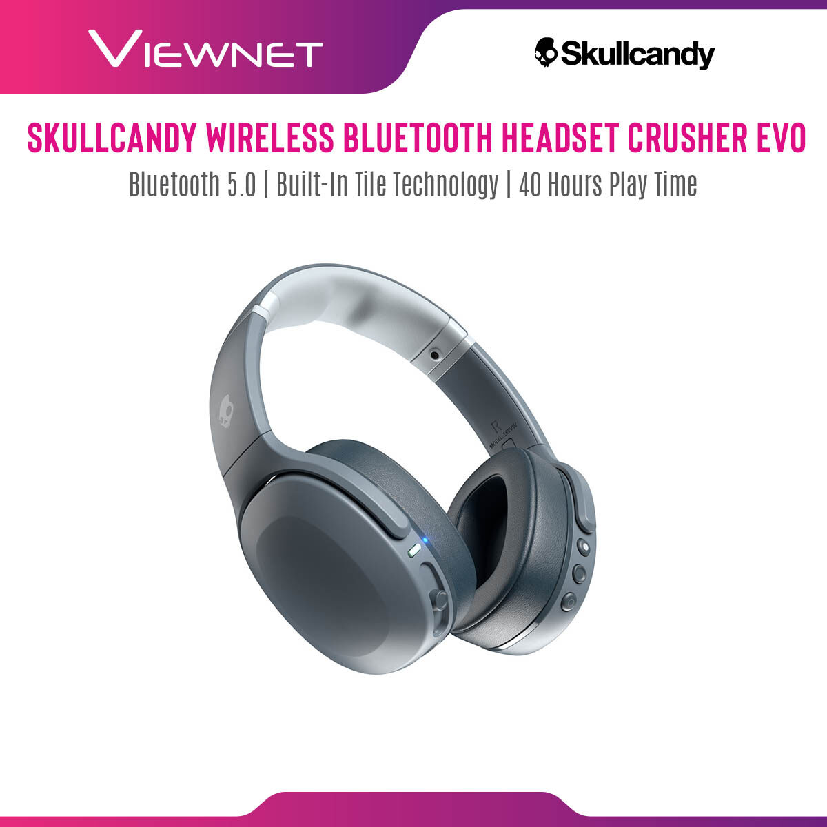Skullcandy Crusher Evo Sensory Bass Headphones with Personal 40 Hours of Battery + Rapid Charge