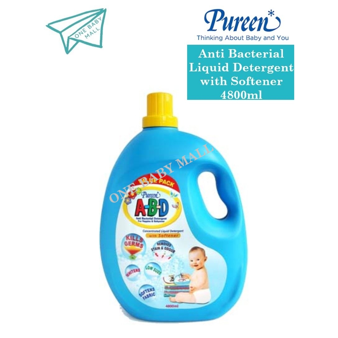 One Baby Mall Pureen Anti Bacterial Liquid Detergent with Softener Bottle - MIni 200ml/ 4800ml