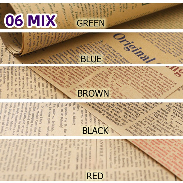 ✔✔ READY STOCK ✔✔ 20pcs English Newspaper Bouquet Wrapping Paper Florist Pembalut Bunga 20张英文报包花纸