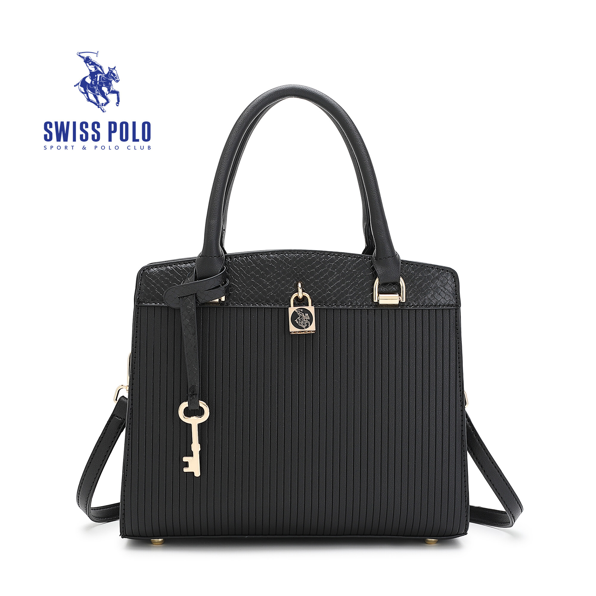 SWISS POLO Ladies Top Handle Sling Bag HHG 3175-1 BLACK