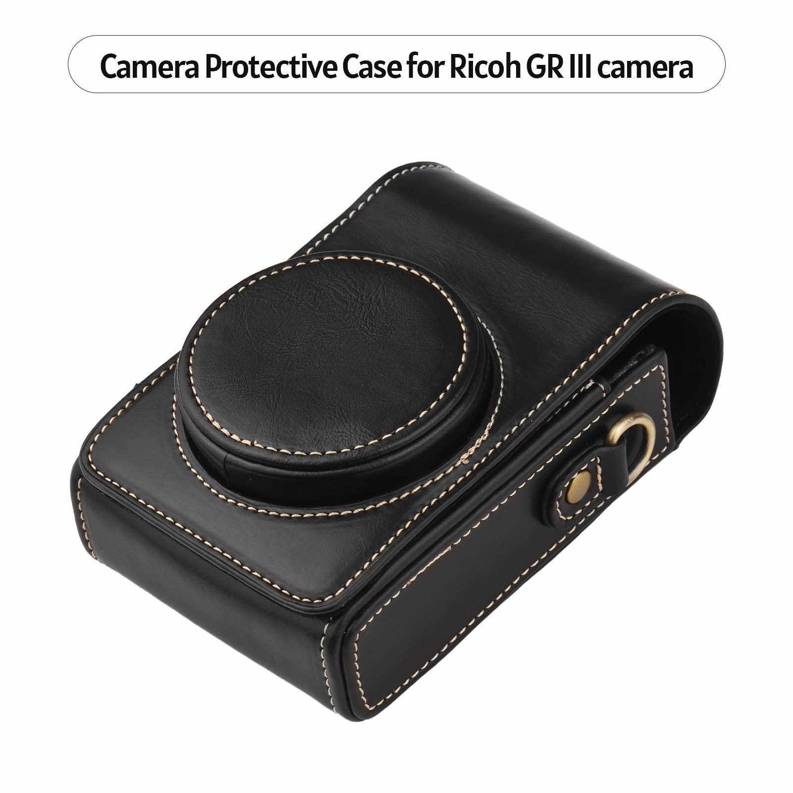 Portable Camera Case Carry Bag Synthetic Leather with Shoulder Strap Replacement for Sony RX100/ RX100 II/ RX100 III/ RX100 IV/ RX100V/ RX100 VI/ RX100 VII/ ZV1 for Ricoh GR2/ GR3 (Black)