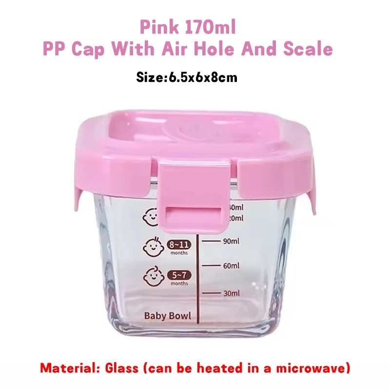 [Buy 4 Get 5] 170ml BABY Food Storage Container Box Glass Portable Bekas Makan Thickened Airtight storage Microwavable