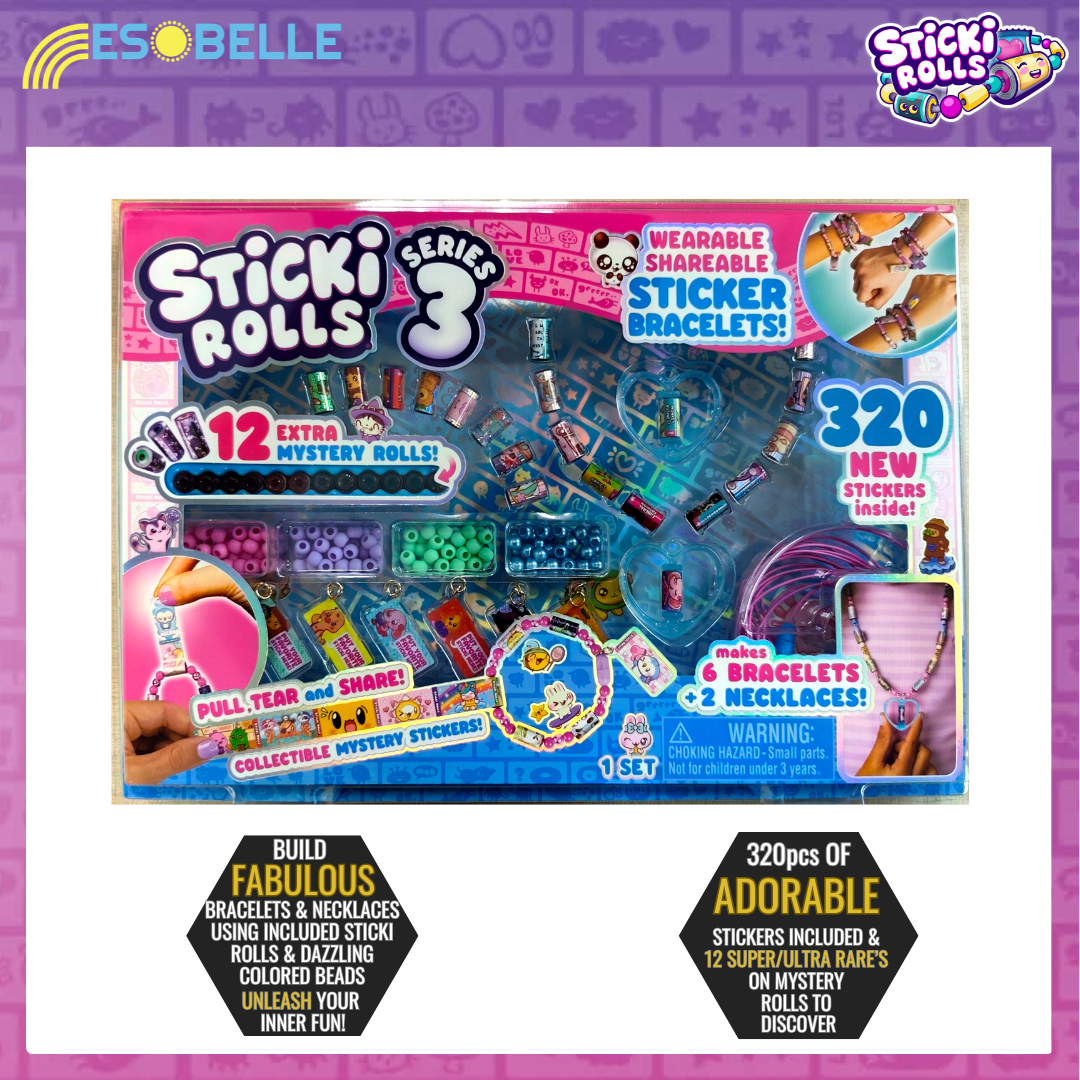 Sticki Rolls Station | Art & Craft Fashion Bracelets & Trendy Stickers For Girls Kids | Kit Seni & Kraf Untuk Gadis
