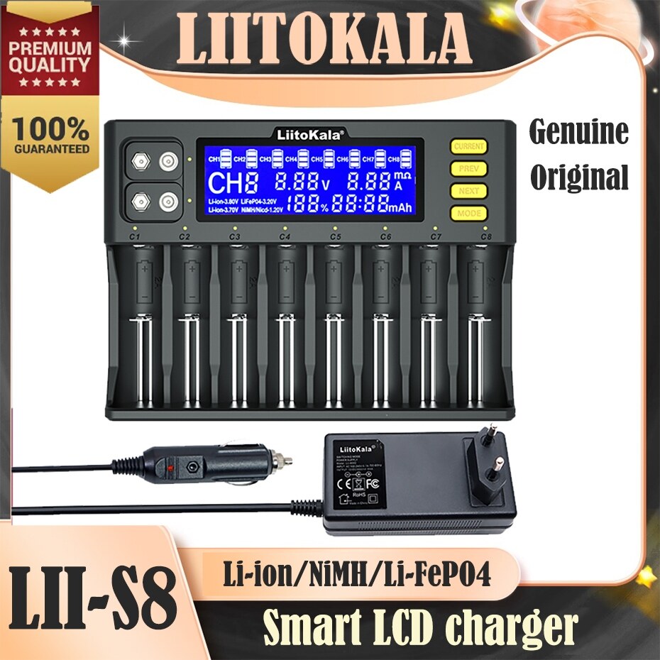 [XiaoQ grocery store] Lii-S8 Lii-PD4 LiitoKala lii500 lii600 Bộ sạc pin cho 18650 26650 21700 18350 