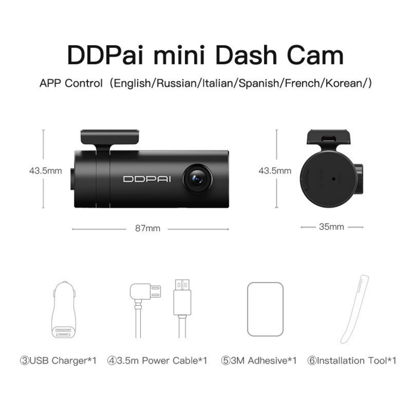 DDPai Dash Cam Mini - Super Night Vision | 330 Degree Rotatable | 140 Degree Wide Angle