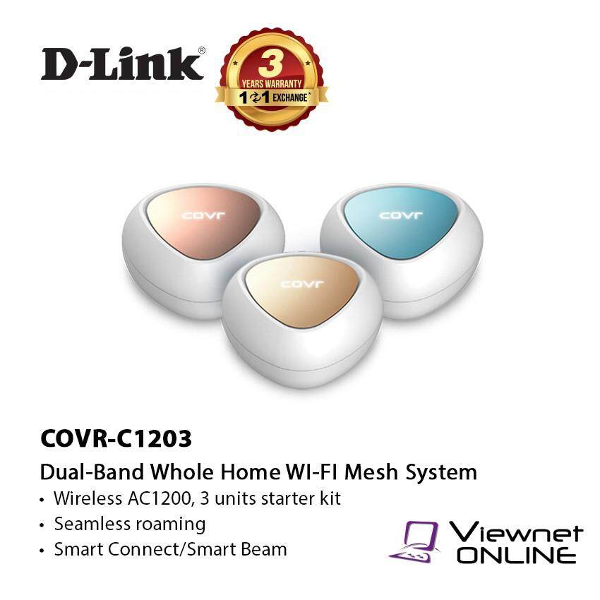 D-Link COVR-C1203 Mesh WiFi Network System Gigabit Dual Band Wave 2 Whole Home Wireless Wi-Fi Router
