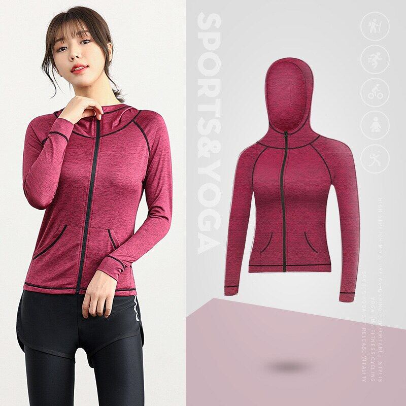 Sports Yoga Jacket for Women Fitness Gym Running Leisure Quick Dry Thin