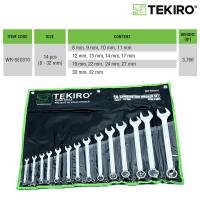 TEKIRO Combination Wrench Set ( Sunk Panel ) 14pcs 8-24MM / 8-32MM Kunci Ring Pas Set ( WR-SE0309  WR-SE0310 )