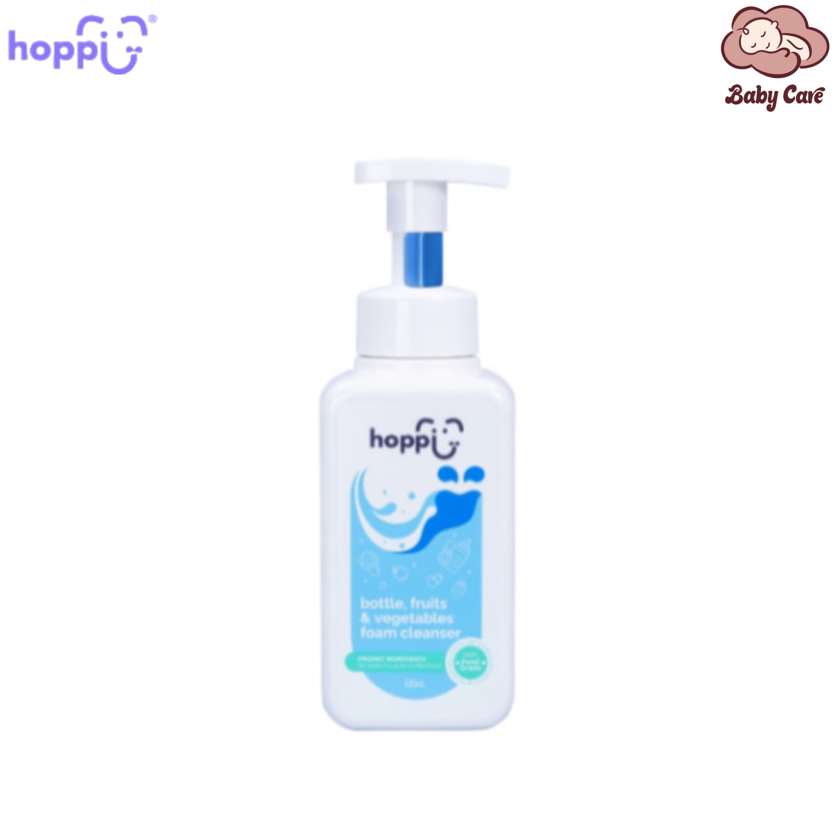 Hoppi Organic Baby Laundry Detergent - Lavender (1.8L/Bottle) & Hoppi Bottle Fruits & Vegetables Foam Cleanser (500ml)