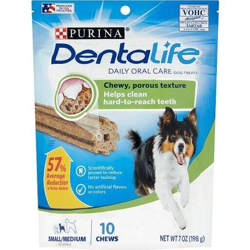 Purina DentaLife Daily Oral Care Dog Treats chewy porous texture helps