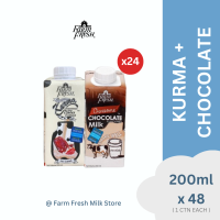 Farm Fresh 2 in 1 Combo - UHT Fresh Milk + Choco/Kurma+Choco/Mixberries+Strawberries Yogurt Drink 200ml x 24pcs Each