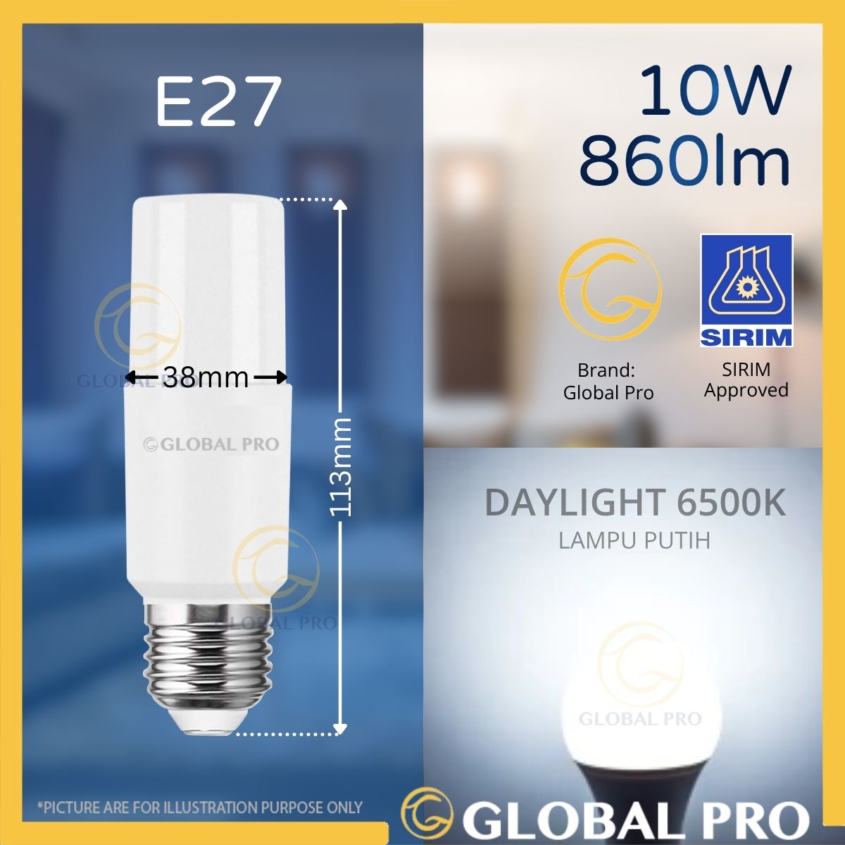 (SIRIM)𝐆𝐋𝐎𝐁𝐀𝐋 𝐏𝐑𝐎 LED Stick Bulb LED light bulb Lampu LED Bulb E27 PLC Ceiling Light lampu Mentol LED downlight bulb 燈泡