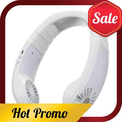 NC-01 Portable Fan Neck Cooler Neck Hanging Fan Three-speed Adjustable USB Fan Lower Noise Strong Airflow for Outdoor Sports Handsfree Neckband Fan (White)