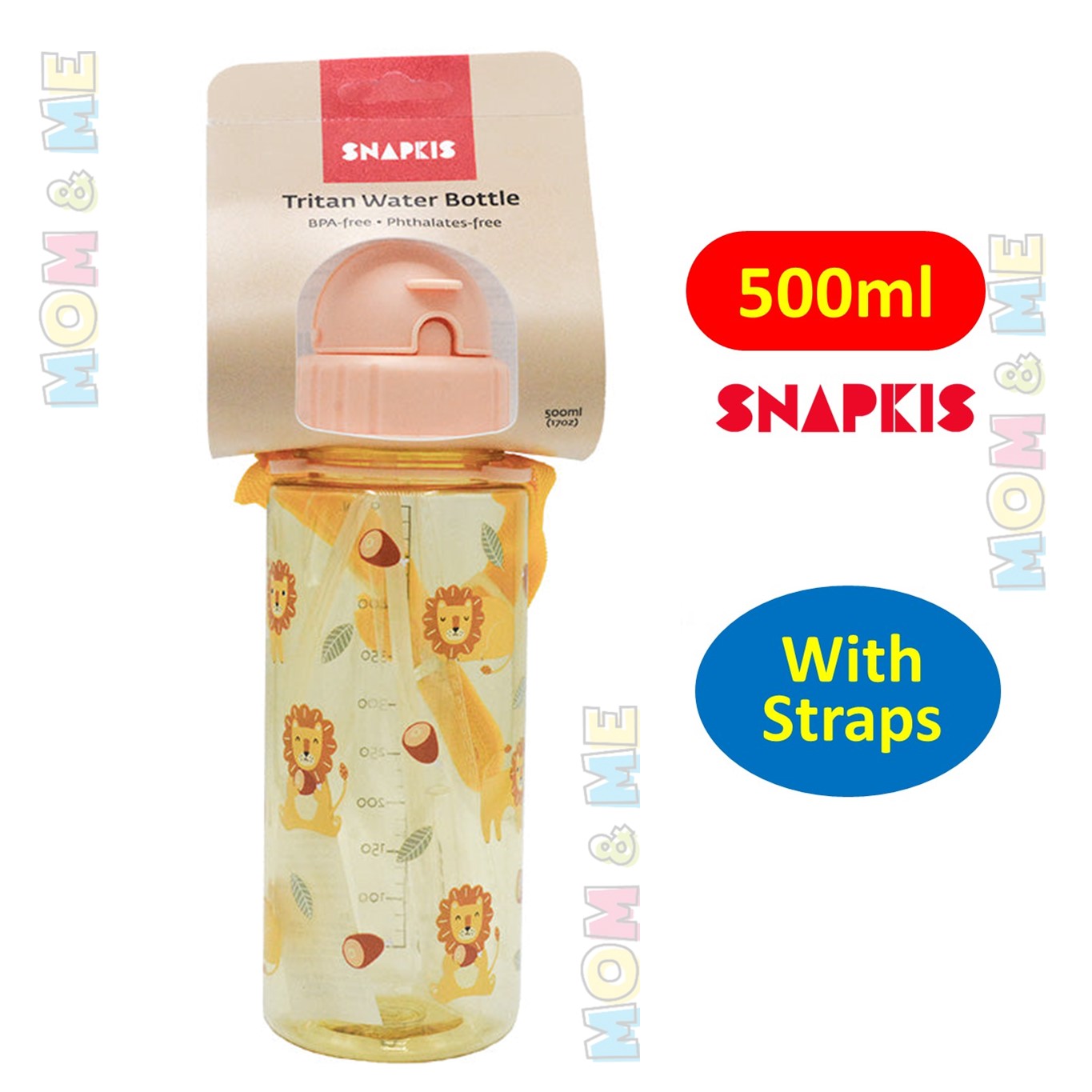 Autumnz Straw Cup 350ml / 500ml / 650ml Tritan Straw Bottles with Straps Kids Drinking