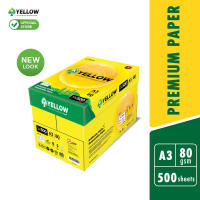 IK Yellow 500s 80gsm A3 paper 1 Carton box (5 Reams) (500 sheets/ream)