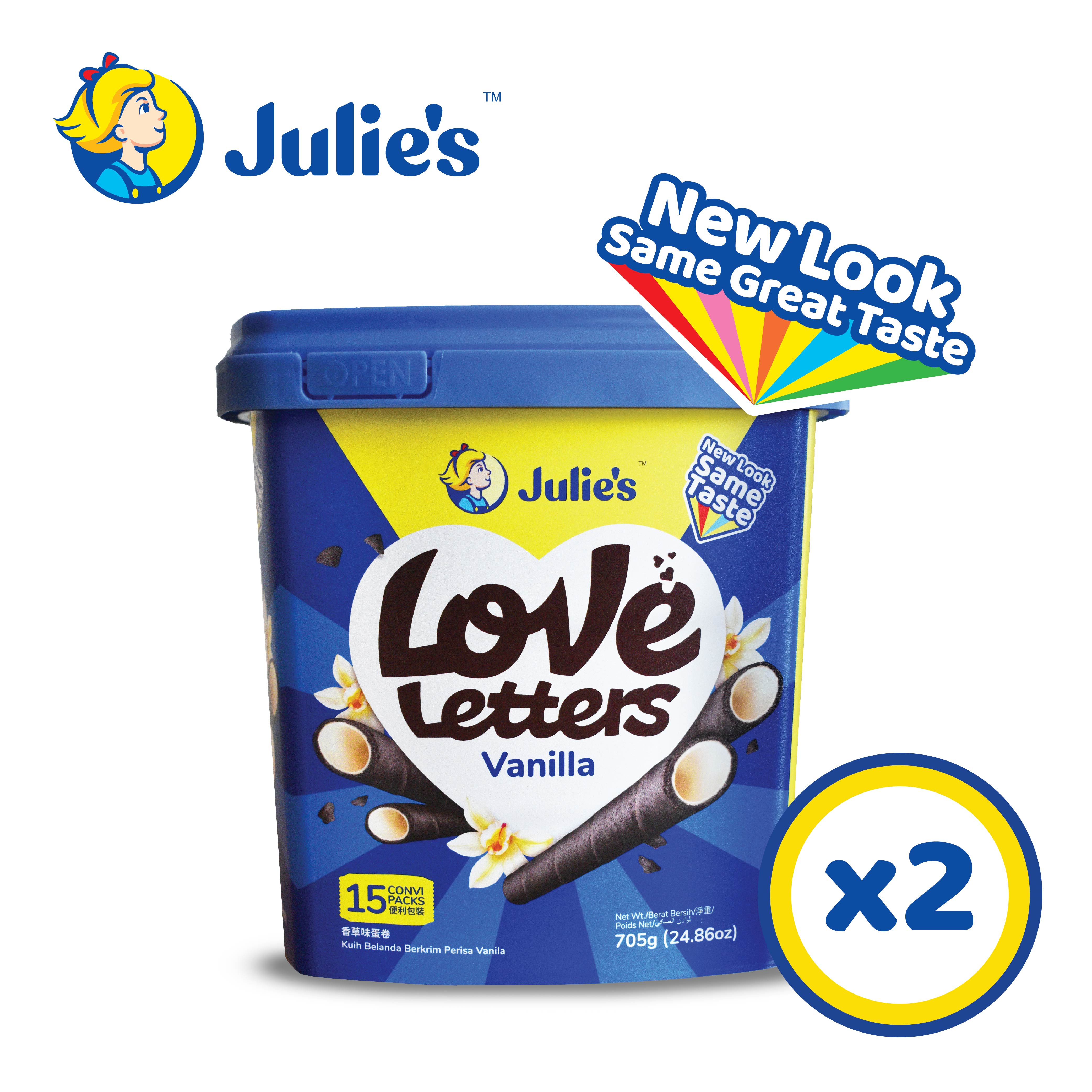 Julie\'s Love Letters Vanilla 705g x 2 tubs