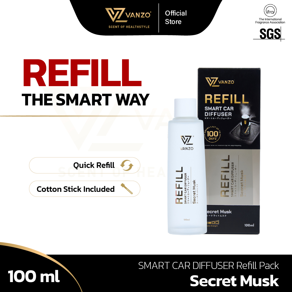 VANZO Smart Car Diffuser Refill Pack (Secret Musk) 100ml