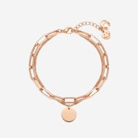 [ BESTSELLER RM99 ONLY ] CELOVIS Lukas Bella Medallion Pendant with Multi Chain Link Bracelet for Women ( 18K Rose Gold/ Gold/ Silver )