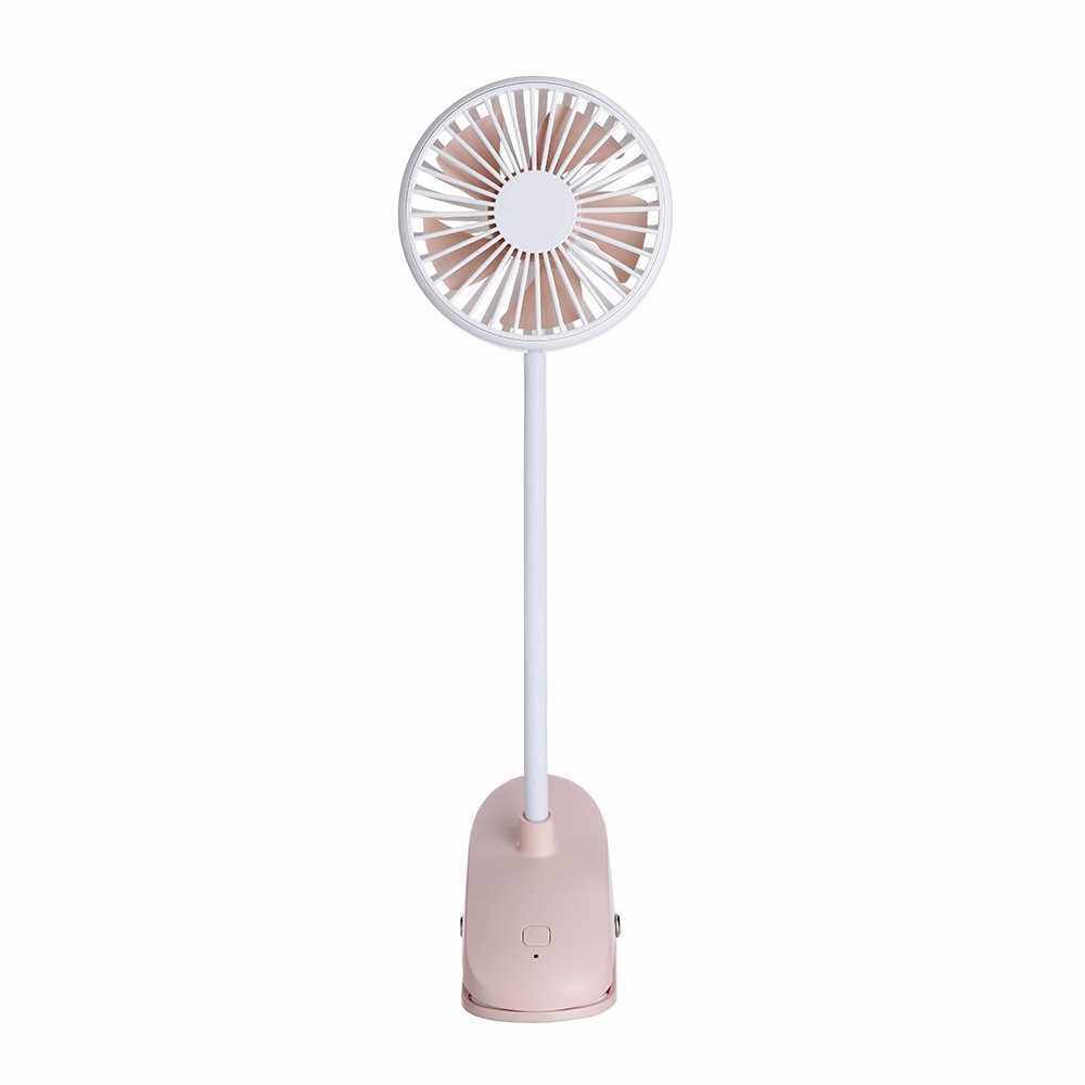 Portable USB Rechargeable Clip-on Fan Desk Cooling Fan Flexible Mini Fan (Pink)