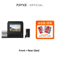 70mai A500s Dash Cam 2.7K Resolution + HDR | Built-in GPS & ADAS | Night Owl Vision | App Control | Loop Recording | Dual Channel Recording