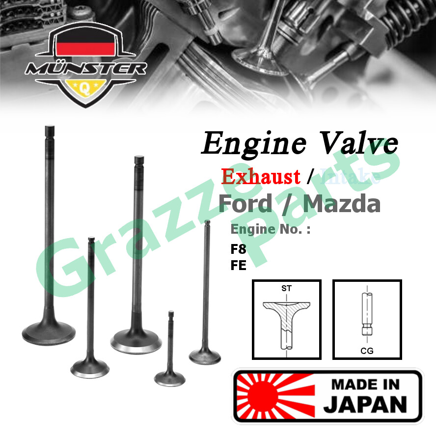 (4pc) Münster Engine Valve Exhaust (37.5mm) F801-12-121 for Ford Mazda Telstar Capella 626 Bongo E20