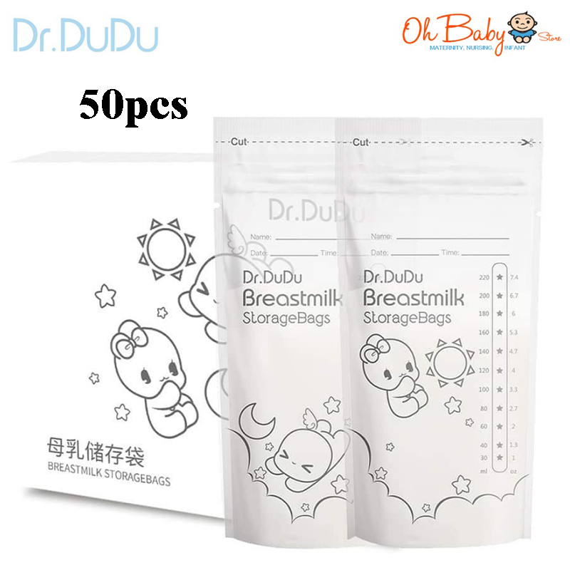 Dr.Dudu Breast Milk Storage Bags 50pcs 220ml | Oh Baby Store