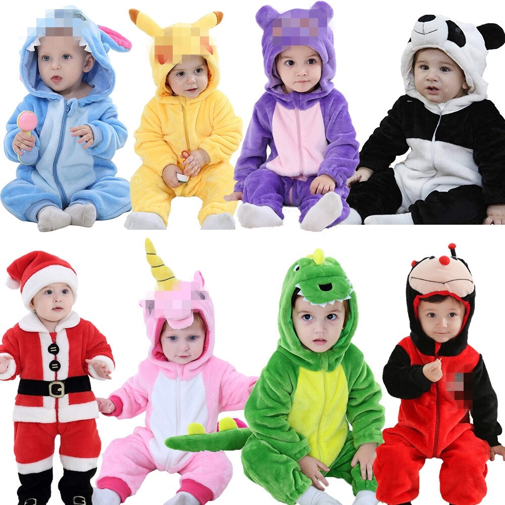 （flowerlove fashionable） Baby Winter Clothes Baby Rompers Baby Girl Clothes Kids Onesie Overall Cosplay Costume New Born Boy Pajama Flannel Warm JumpsuitUnderwear & Sleepwear