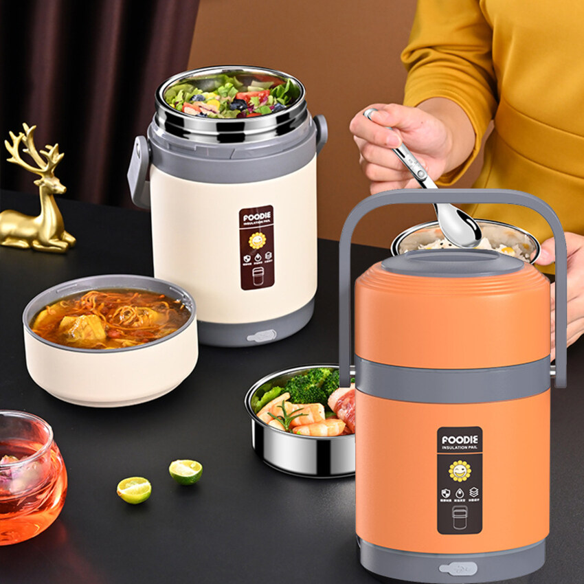 Electric Heated Lunch Box,3 Layers Portable Food Heating Rice Cooker